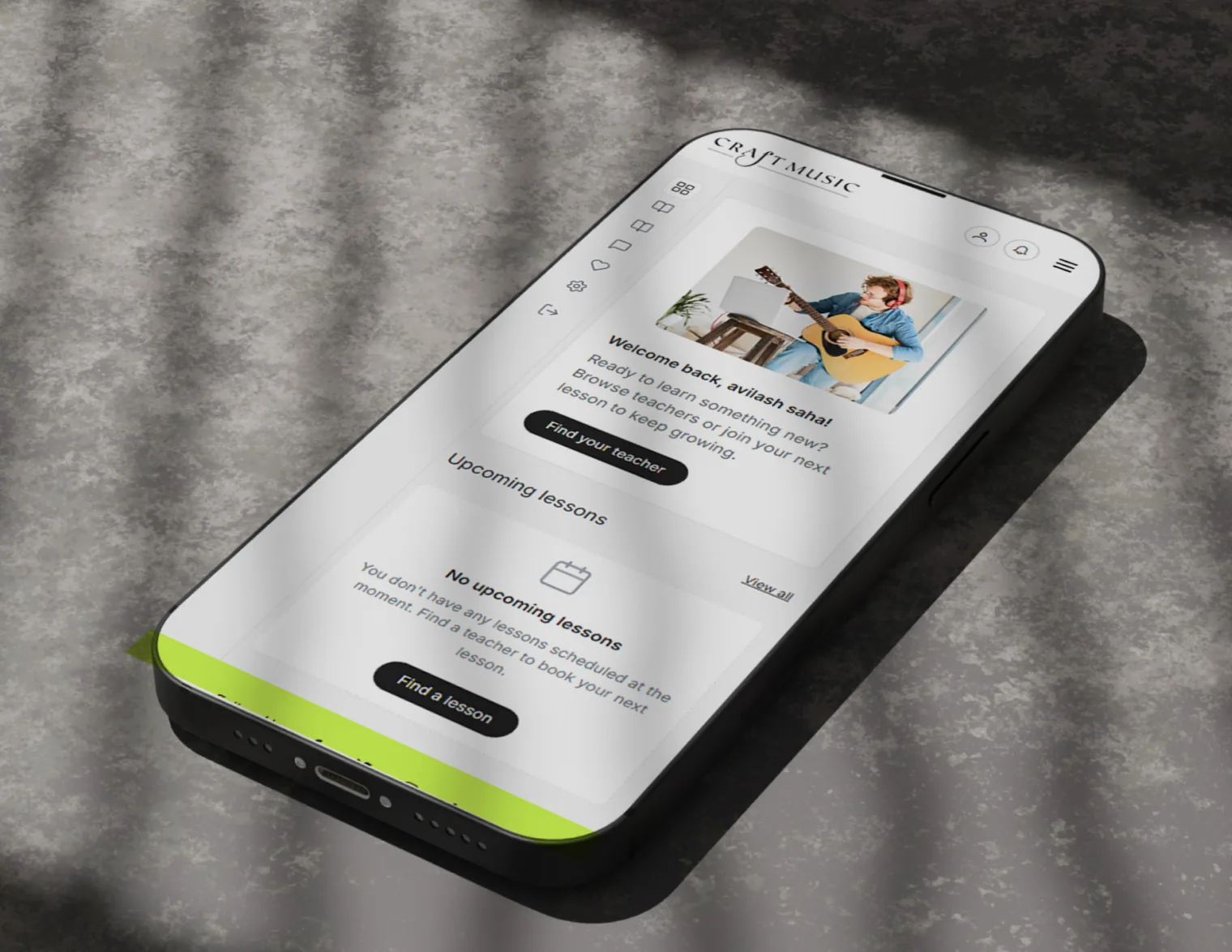 Craft Music interface design