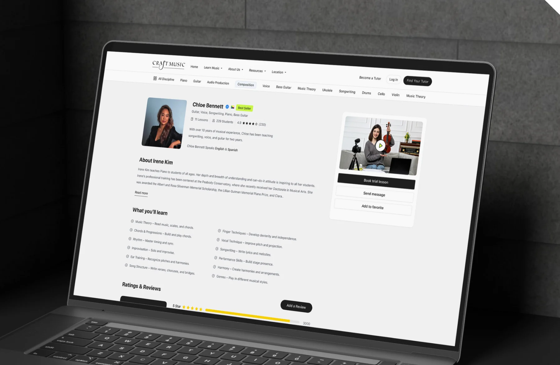 Craft Music responsive layouts