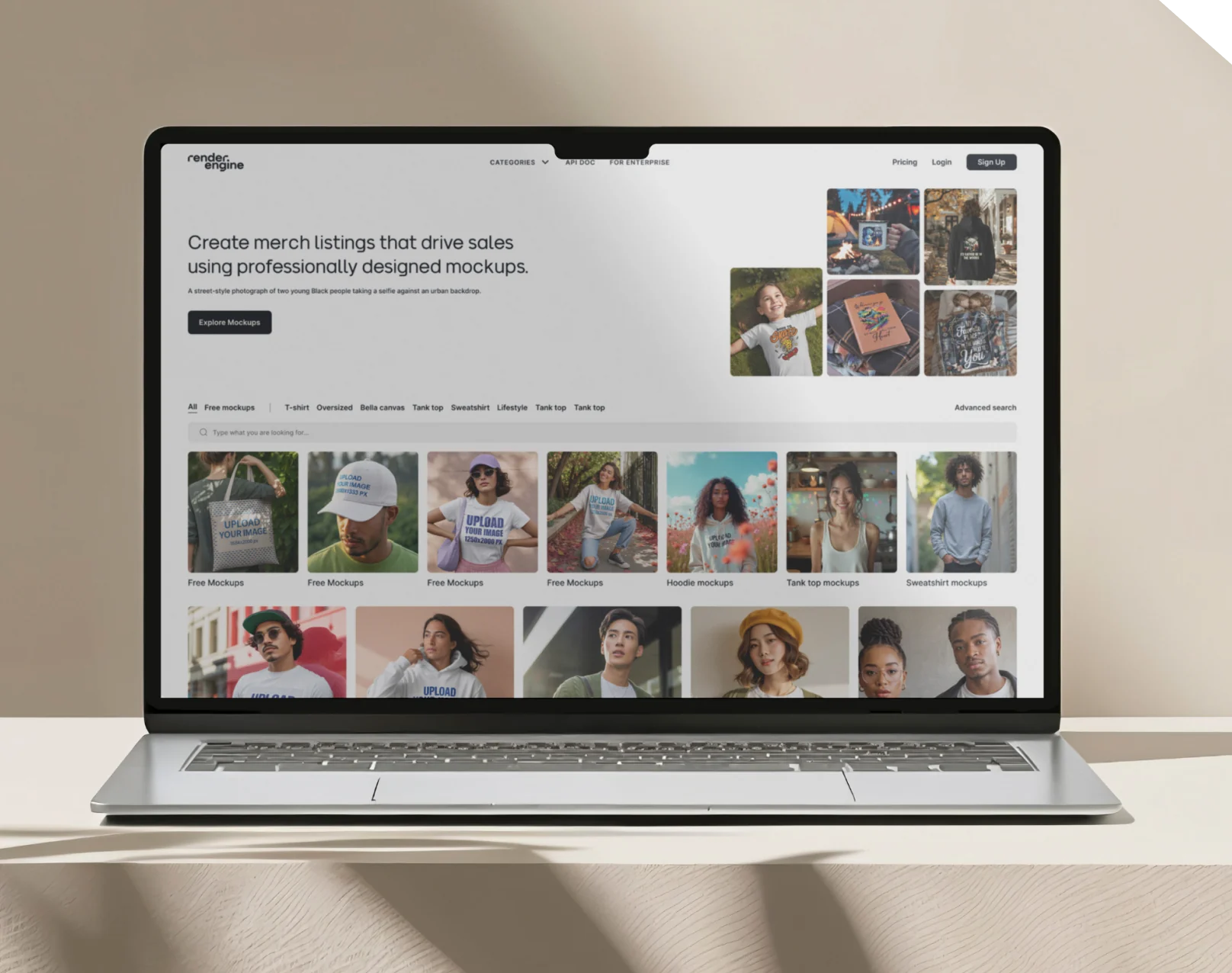 An AI-assisted mockup and rendering system